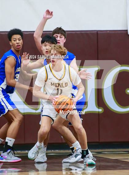 Thumbnail 1 in El Camino Real vs Menlo School (St. Francis Holiday Hoopfest Tournament) photogallery.