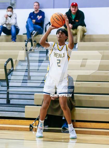 Thumbnail 1 in El Camino Real vs Menlo School (St. Francis Holiday Hoopfest Tournament) photogallery.