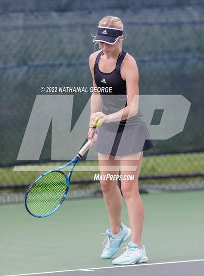 Thumbnail 3 in Girls Tennis Metro Tournament photogallery.