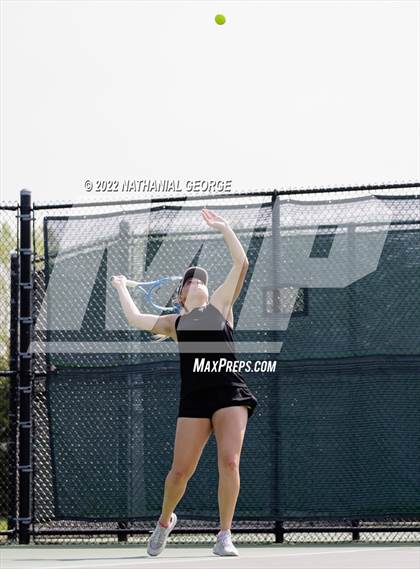 Thumbnail 1 in Girls Tennis Metro Tournament photogallery.