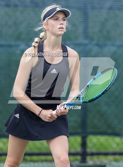 Thumbnail 3 in Girls Tennis Metro Tournament photogallery.