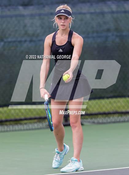 Thumbnail 3 in Girls Tennis Metro Tournament photogallery.