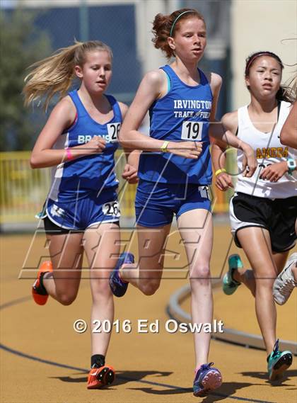 Thumbnail 1 in CIF NCS Masters Track and Field (Girls 3200 Meters) photogallery.