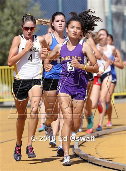 Thumbnail 3 in CIF NCS Masters Track and Field (Girls 3200 Meters) photogallery.