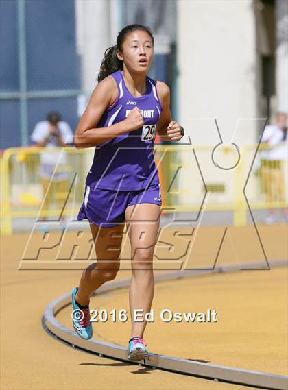 Thumbnail 1 in CIF NCS Masters Track and Field (Girls 3200 Meters) photogallery.