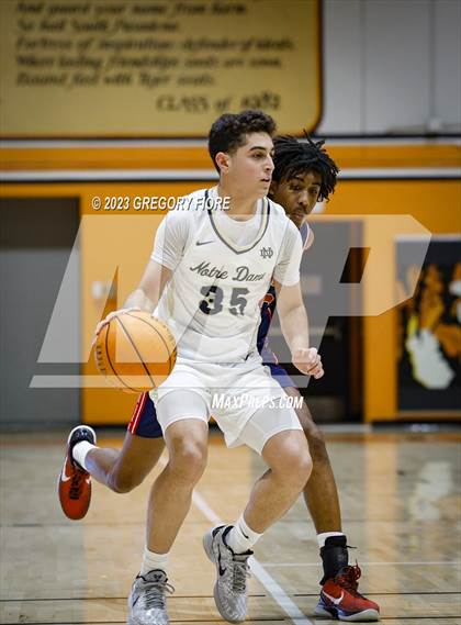 Thumbnail 1 in Crossroads vs Notre Dame (SO) (2023 South Pasadena Tournament) photogallery.