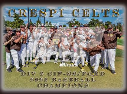 Thumbnail 1 in Crespi vs. South Hills (CIF SS DIV 2 Championship Final) photogallery.