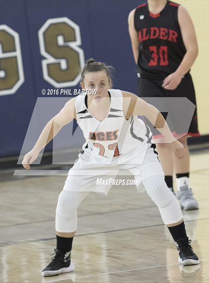 Thumbnail 2 in Jonathan Alder vs Amanda-Clearcreek (Teays Valley Jeff Sheets Holiday Classic) photogallery.