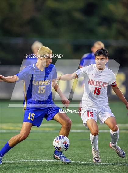 Thumbnail 2 in Lawrence North vs. Carmel (3A Regional Semifinal) photogallery.