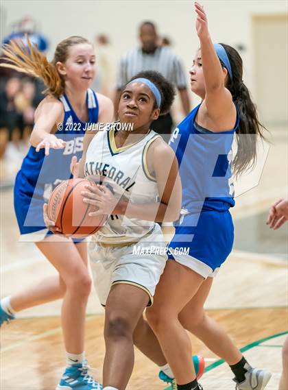 Thumbnail 2 in Indianapolis Bishop Chatard vs Cathedral (City Tournament Final) photogallery.