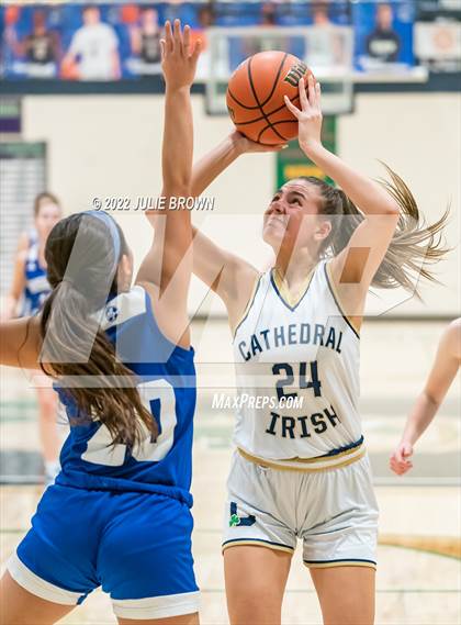 Thumbnail 2 in Indianapolis Bishop Chatard vs Cathedral (City Tournament Final) photogallery.