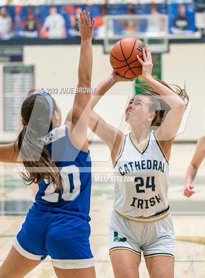 Thumbnail 1 in Indianapolis Bishop Chatard vs Cathedral (City Tournament Final) photogallery.