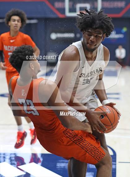 Thumbnail 3 in Salesian College Preparatory vs. Pacifica Christian/Orange County (Maxpreps MLK Classic) photogallery.