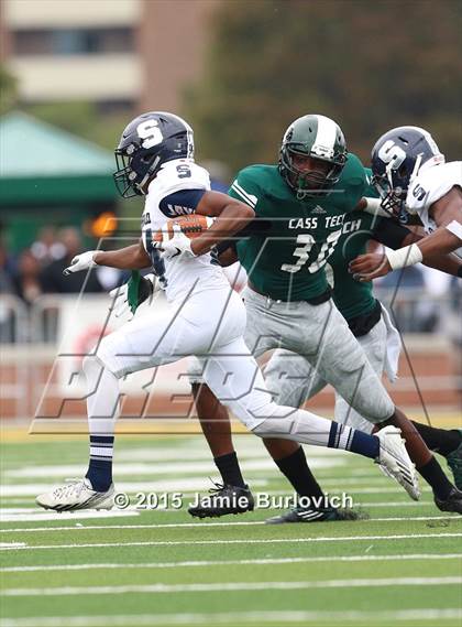 Thumbnail 2 in Cass Tech vs. Southfield (Tim Horton Prep Kickoff Classic) photogallery.