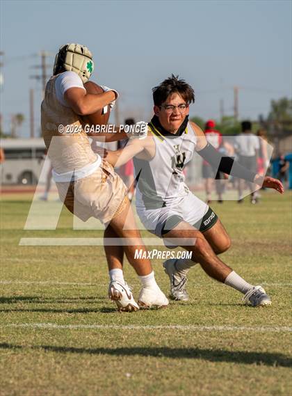 Thumbnail 3 in Holtville vs Yuma Catholic (7 on 7) photogallery.
