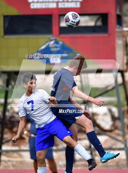 Thumbnail 1 in Dallas International vs Presbyterian Pan American (TAPPS State Soccer Championship Final) photogallery.