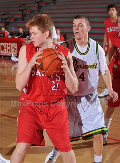 Thumbnail 1 in Roosevelt vs. St. George's - Vancouver, BC (MaxPreps Holiday Classic) photogallery.