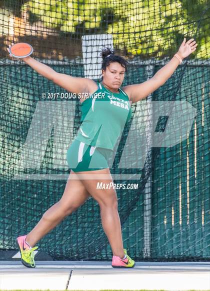 Thumbnail 1 in CIF State Track and Field Championships (Girls Discus Finals) photogallery.