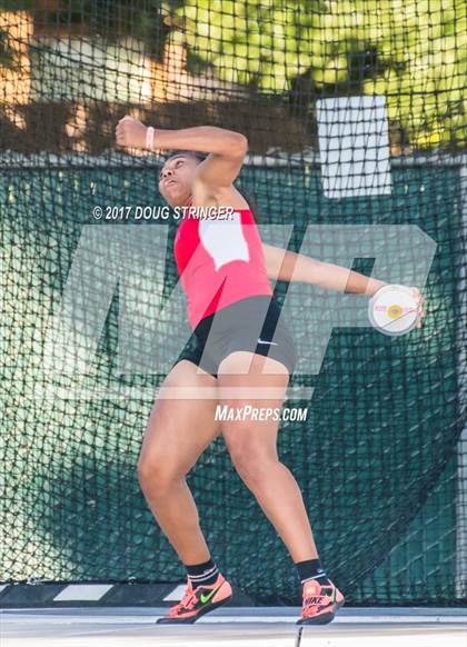 Thumbnail 1 in CIF State Track and Field Championships (Girls Discus Finals) photogallery.