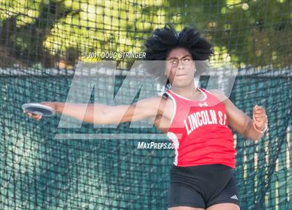 Thumbnail 1 in CIF State Track and Field Championships (Girls Discus Finals) photogallery.