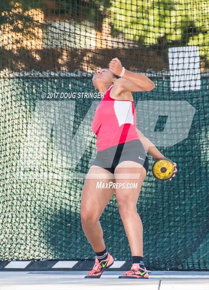 Thumbnail 1 in CIF State Track and Field Championships (Girls Discus Finals) photogallery.