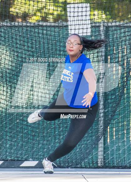 Thumbnail 2 in CIF State Track and Field Championships (Girls Discus Finals) photogallery.