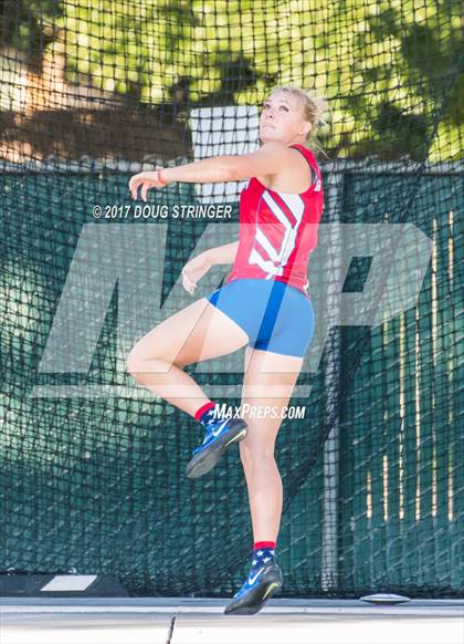 Thumbnail 2 in CIF State Track and Field Championships (Girls Discus Finals) photogallery.