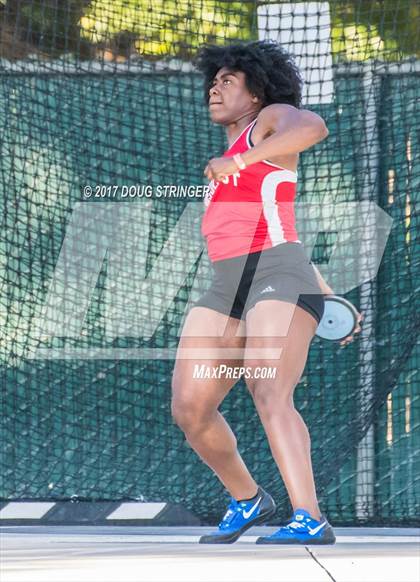 Thumbnail 2 in CIF State Track and Field Championships (Girls Discus Finals) photogallery.