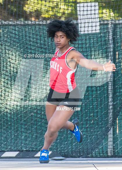 Thumbnail 1 in CIF State Track and Field Championships (Girls Discus Finals) photogallery.