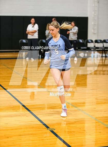 Thumbnail 3 in Prince of Peace @ McKinney Christian Academy (TAPPS Volleyball 4A Regional) photogallery.