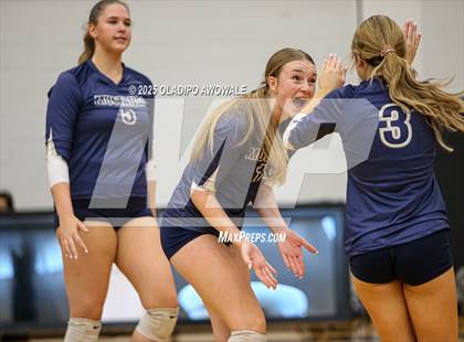 Thumbnail 3 in Prince of Peace @ McKinney Christian Academy (TAPPS Volleyball 4A Regional) photogallery.