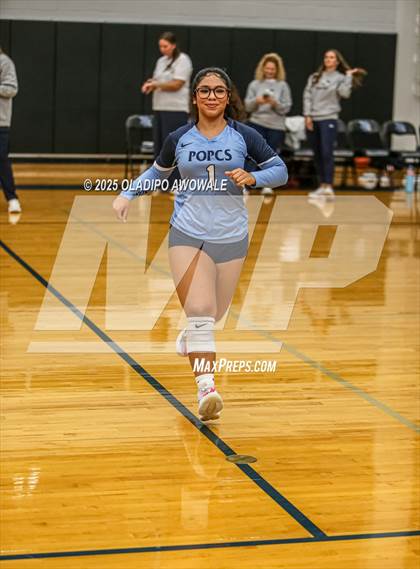 Thumbnail 1 in Prince of Peace @ McKinney Christian Academy (TAPPS Volleyball 4A Regional) photogallery.