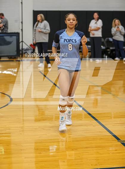Thumbnail 3 in Prince of Peace @ McKinney Christian Academy (TAPPS Volleyball 4A Regional) photogallery.