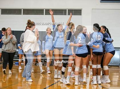 Thumbnail 1 in Prince of Peace @ McKinney Christian Academy (TAPPS Volleyball 4A Regional) photogallery.