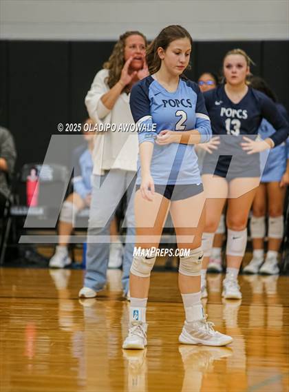 Thumbnail 2 in Prince of Peace @ McKinney Christian Academy (TAPPS Volleyball 4A Regional) photogallery.