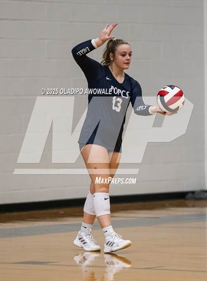 Thumbnail 2 in Prince of Peace @ McKinney Christian Academy (TAPPS Volleyball 4A Regional) photogallery.