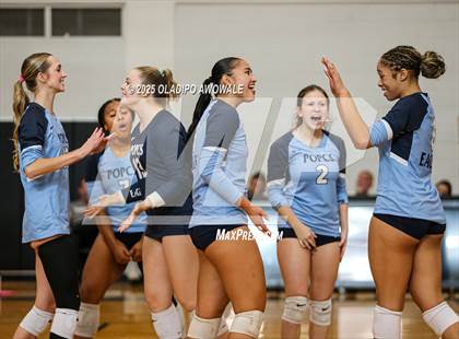 Thumbnail 2 in Prince of Peace @ McKinney Christian Academy (TAPPS Volleyball 4A Regional) photogallery.