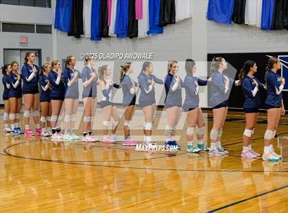 Thumbnail 2 in Prince of Peace @ McKinney Christian Academy (TAPPS Volleyball 4A Regional) photogallery.