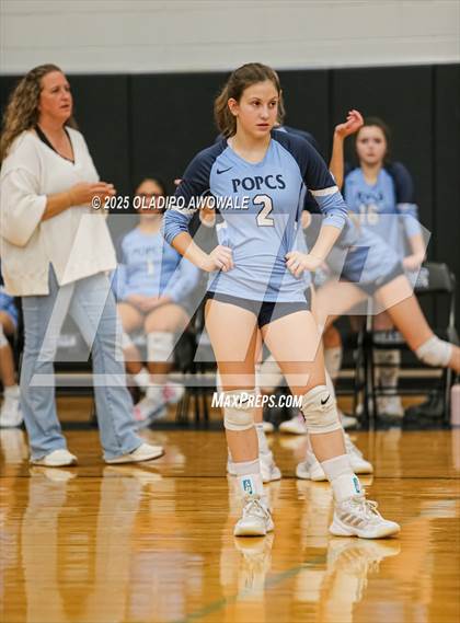 Thumbnail 1 in Prince of Peace @ McKinney Christian Academy (TAPPS Volleyball 4A Regional) photogallery.