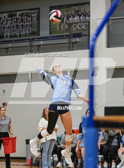 Thumbnail 2 in Prince of Peace @ McKinney Christian Academy (TAPPS Volleyball 4A Regional) photogallery.