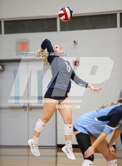 Thumbnail 1 in Prince of Peace @ McKinney Christian Academy (TAPPS Volleyball 4A Regional) photogallery.