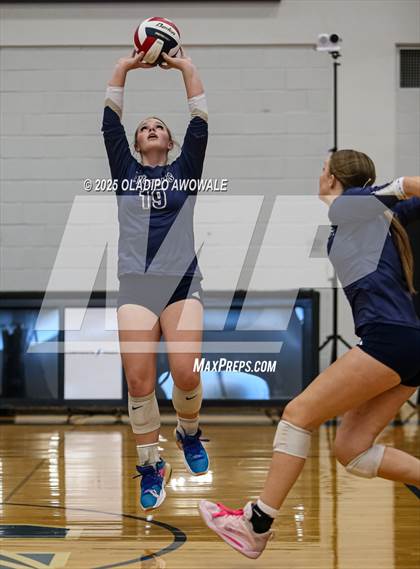 Thumbnail 2 in Prince of Peace @ McKinney Christian Academy (TAPPS Volleyball 4A Regional) photogallery.