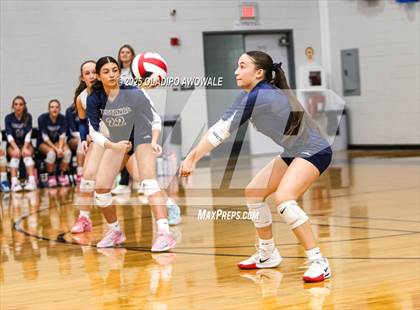 Thumbnail 1 in Prince of Peace @ McKinney Christian Academy (TAPPS Volleyball 4A Regional) photogallery.
