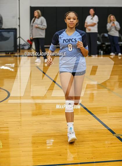 Thumbnail 1 in Prince of Peace @ McKinney Christian Academy (TAPPS Volleyball 4A Regional) photogallery.