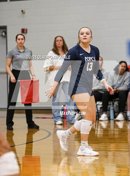 Thumbnail 1 in Prince of Peace @ McKinney Christian Academy (TAPPS Volleyball 4A Regional) photogallery.