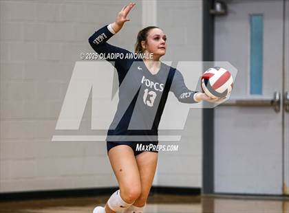 Thumbnail 3 in Prince of Peace @ McKinney Christian Academy (TAPPS Volleyball 4A Regional) photogallery.