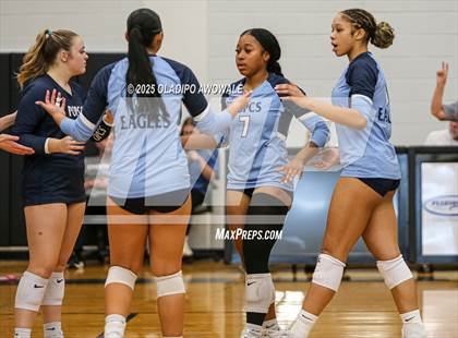 Thumbnail 2 in Prince of Peace @ McKinney Christian Academy (TAPPS Volleyball 4A Regional) photogallery.