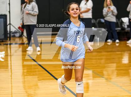 Thumbnail 1 in Prince of Peace @ McKinney Christian Academy (TAPPS Volleyball 4A Regional) photogallery.