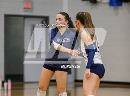 Thumbnail 1 in Prince of Peace @ McKinney Christian Academy (TAPPS Volleyball 4A Regional) photogallery.