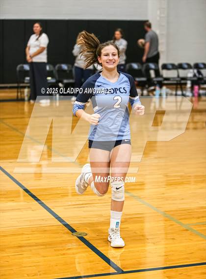 Thumbnail 2 in Prince of Peace @ McKinney Christian Academy (TAPPS Volleyball 4A Regional) photogallery.